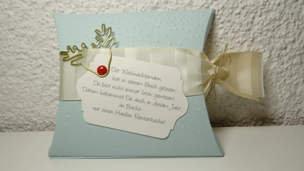 Pillowbox mit Rentierkacke